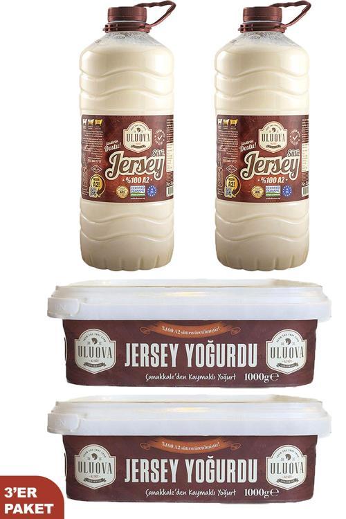Kaymaklı Jersey Yoğurdu (1 Kg), Jersey İnek Sütü (3 L) X3'Er Paket