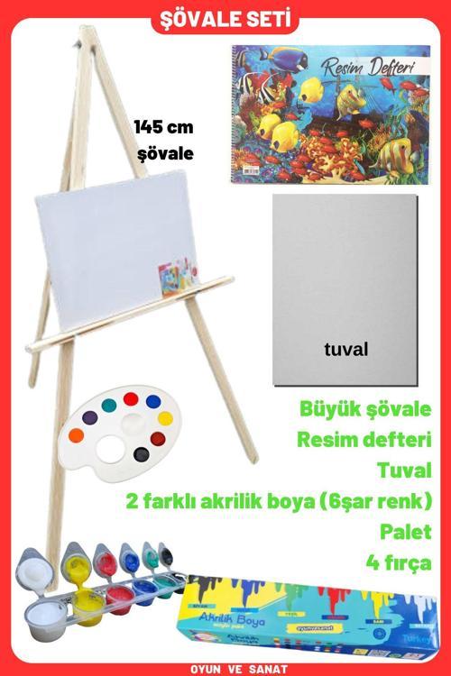 Şövale Resim Boyama Başlangıç Seti - (Şövalye), Tuval, Tual Seti