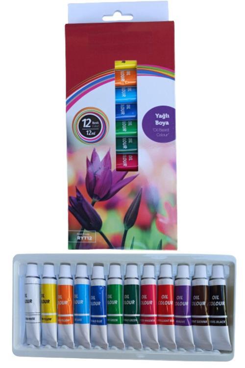 12 Renk Yağlı Boya, Resim Başlangıç Seti İçin Oil Colour