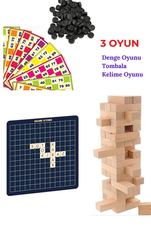 Yılbaşı Oyunları, Yılbaşı Oyun Eğlence Seti, Kelime Denge Oyunu, Tombala, (Tonbala)