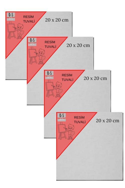 4Lü Tuval Seti, Resim Tuali, 20X20 Cm 4 Adet Tüval