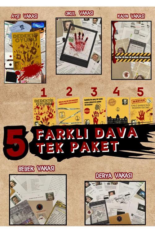 Dedektif Oyunu-Dedektiflik Suç Çözümleme-Suçluyu Bulma-5'Li Paket