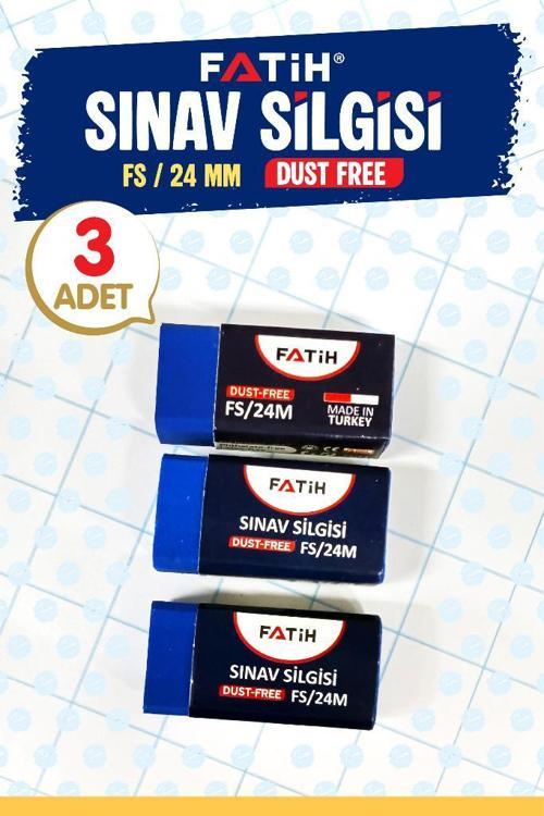 Mavi Sınav Silgisi İz Bırakmayan Orta Boy 3 Adet Dust-Free