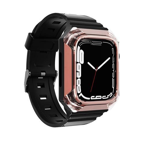 Apple Watch 38mm Zore KRD-88 Sert PC Kasa Koruyuculu Silikon Kordon