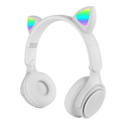M6 Pro Cat RGB Led Işıklı Kedi Kulağı Band Tasarımlı Ayarlanabilir ve Katlanabilir Kulak Üstü B