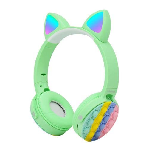 CXT-950 RGB Led Işıklı Kedi Kulağı Band Tasarımı Ayarlanabilir Katlanabilir Kulak Üstü Bluetoot