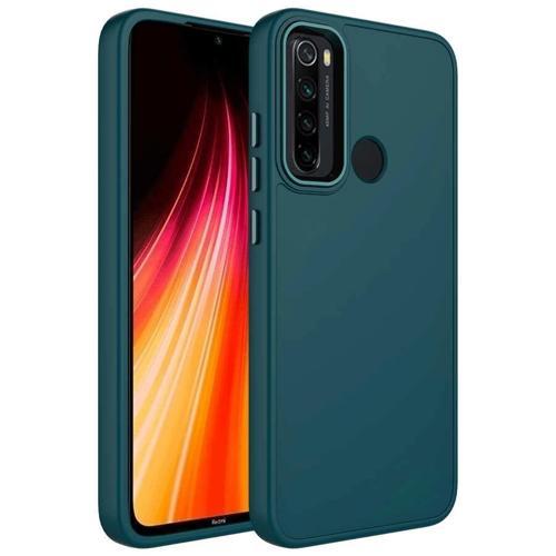 Xiaomi Redmi Note 8 Kılıf Metal Çerçeve ve Buton Tasarımlı Silikon Zore Luna Kapak