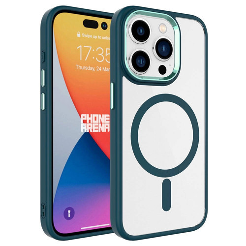 Apple iPhone 15 Pro Max Kılıf Wireless Şarj Özellikli Zore Krom M-safe Silikon Kapak