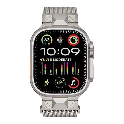 Apple Watch Ultra 49mm Zore KRD-107 Metal Hasır Kordon