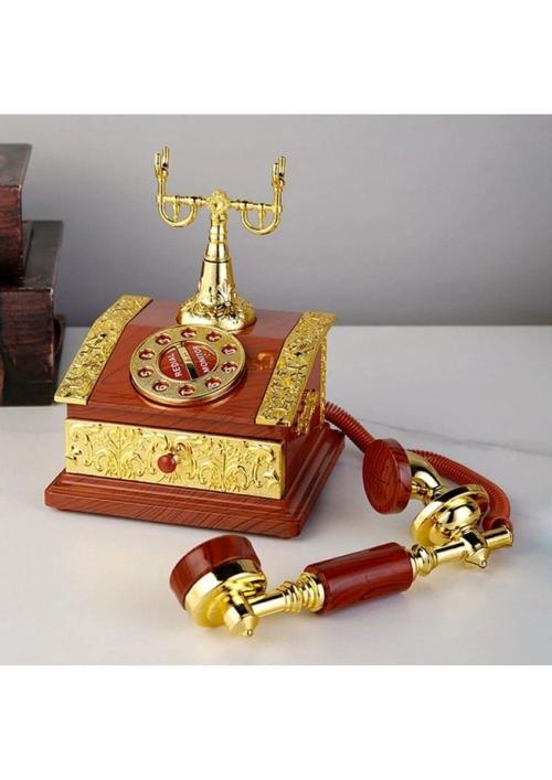 Nostaljik Telefon Müzik Kutusu Çekmeceli Takı Kutusu