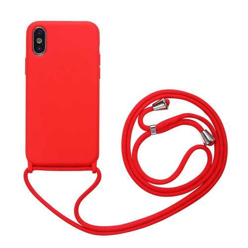 İPhone X ile Uyumlu Ropi İpli Silikon İçi Kadife Korumalı Kılıf