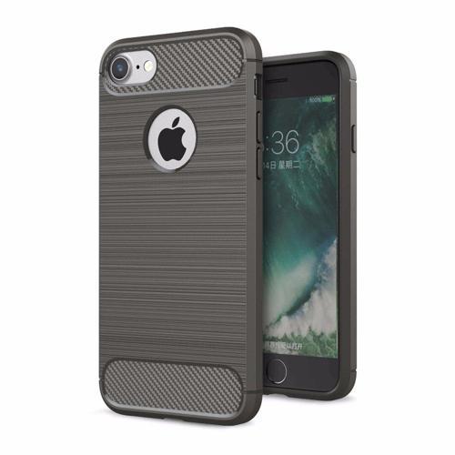 iPhone 7/8 ile Uyumlu Kamera Korumalı Darbe Önleyici Carbon Brushed Silikon Kılıf