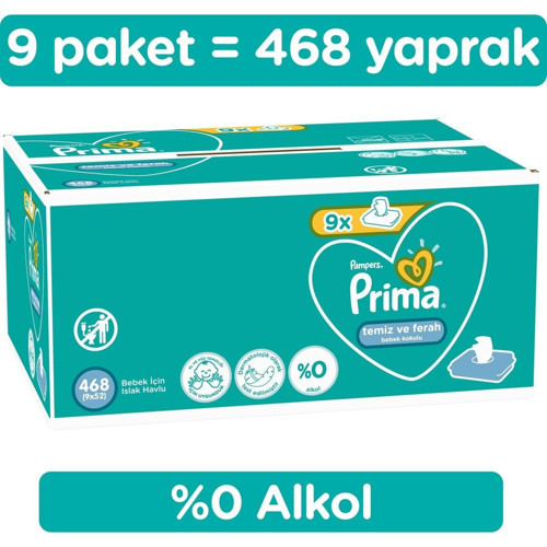 Islak Havlu Mendil Temiz ve Ferah 9 Lu Set 468 Yaprak