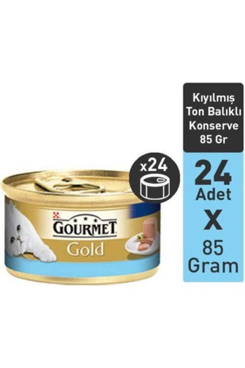 Purina Gold Kıyılmış Ton Balıklı Kedi Konservesi 85Gr 24 Adet