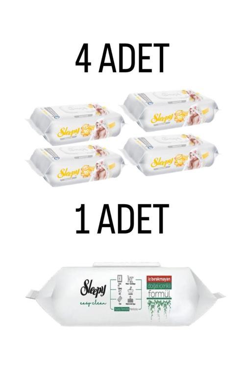 Sensitive Islak Havlu 4X90 Lı 360 Yaprak-Sleepy Easy Clean 100 Lü Yüzey Havlusu 1 Adet
