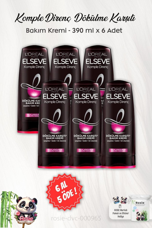 6 Al 5 Öde Komple Direnç Dökülme Karşıtı Bakım Kremi 390 Ml Ve Rosıe