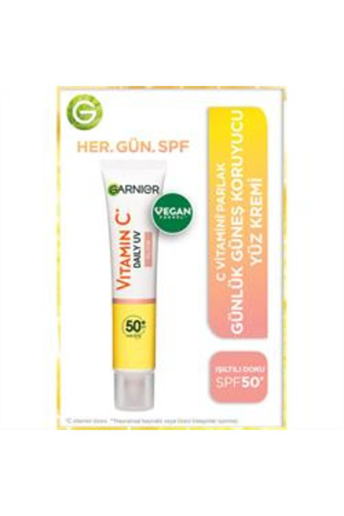 ( Kil Maskesi Hediye ) Garnier C Vitamini Parlak Günlük Güneş Koruyucu Spf50 40Ml ( 1 Adet )