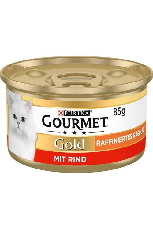 Gold Parça Etli Sığır Etli Kedi Yaş Maması 85 Gr 24 Lü