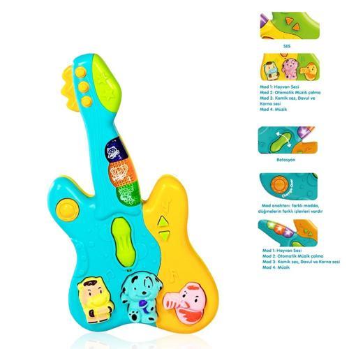 Vardem Oyuncak Işıklı Ve Müzikli Gitar Bebek Piyanosu Vrd-Jlg-855-36A (Karışık Renk 1 Adet)