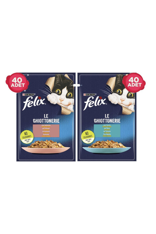 Ton Balıklı Ve Somonlu Karışık Pouch Kedi Yaş Mama Konserve 80 X 85 Gr.