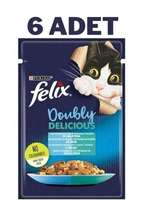 Felix Somonlu & Sardalyalı Yetişkin Kedi Konservesi 6X85 Gr - Petshopundan