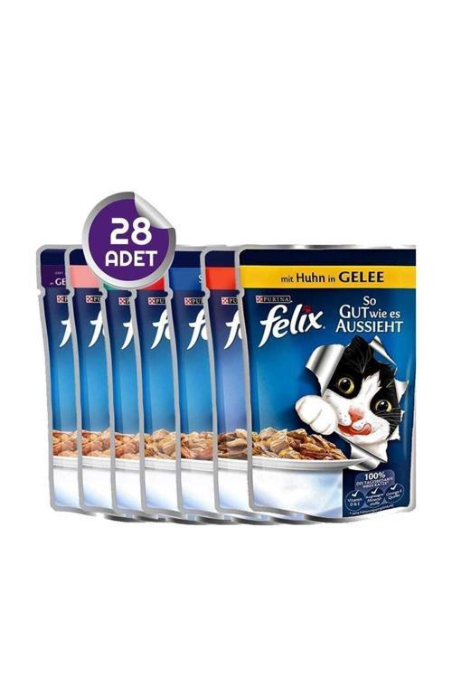 Felıx 28 Adet Yaş Kedi Maması Karışık Paket