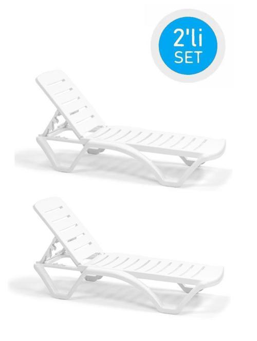 SY-2537 Beyaz Elite Plaj Havuz Şezlong