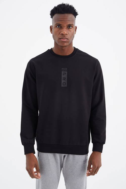 Leroy Siyah O Yaka Erkek Sweatshirt - 88306