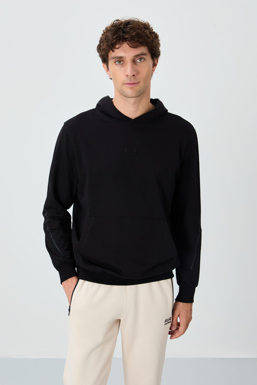 Ulrich Siyah Kapüşonlu Erkek Sweatshirt - 88311