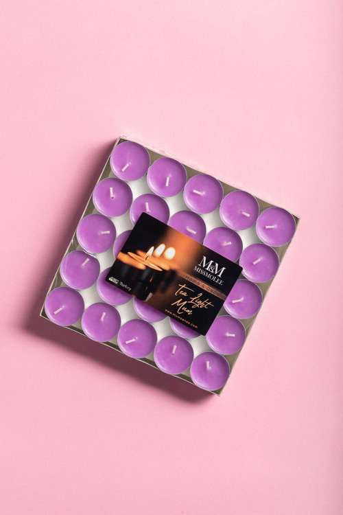 25 Adet 10 gr Mor Renk Tealight Mum Kokulu Özel Günler Parti
