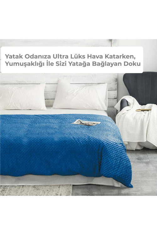 Wellsoft Yorgan / Ağırlıklı Battaniye Nevresimi Tek Kişilik Kış Ve Bahar Ayları İçin, 160X220Cm Mavi