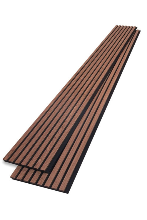 Akustik Duvar Paneli 60X280 Ceviz 3 Mm Keçe 6 Mm Çıta