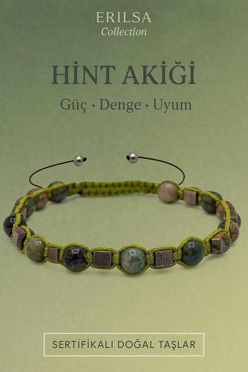 Sertifikalı Hint Akiği ve Terahertz Doğal Taş Bileklik – Güç, Uyum ve Dengeyi Hisset