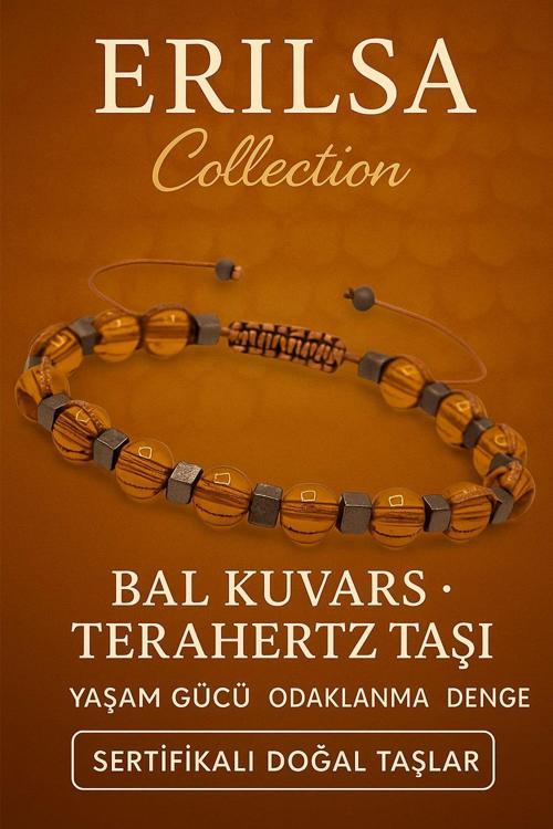 Sertifikalı Bal Kuvars ve Terahertz Taşı Bileklik – Yaşam Gücü ve Odaklanma Destekli Şıklık