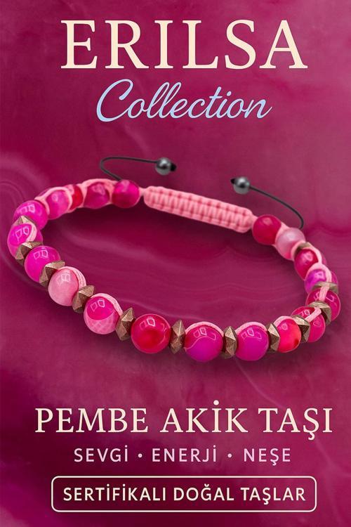 Sertifikalı Pembe Akik ve Terahertz Taşı Bileklik – Sevgi, Neşe ve Zihinsel Dengenin Gücü