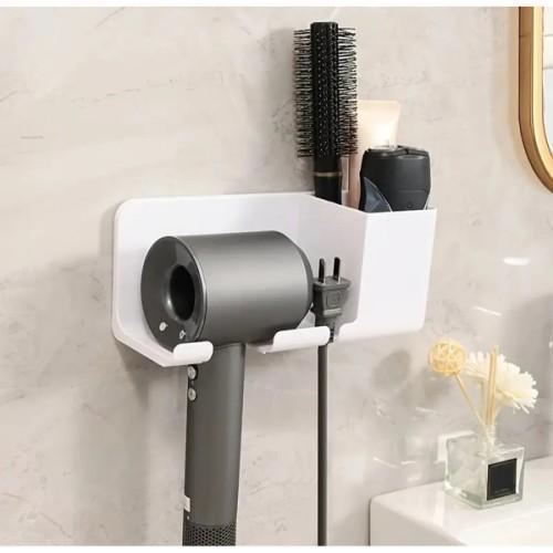 Büro Ev Banyosu için Saç Kurutma Makine Tutucu Beyaz Organizer