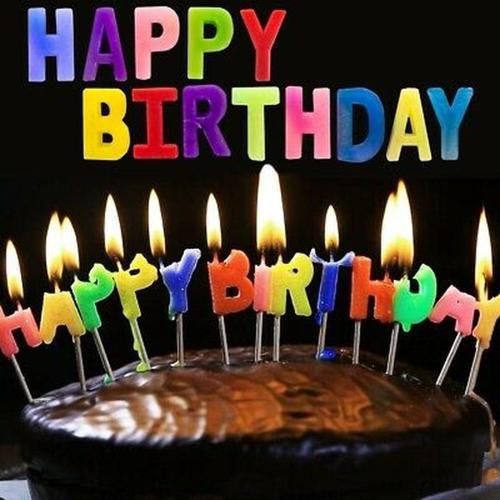 Doğum Günü Partisi için Rengarenki Happy Birthday Yazılabilr Kutlama Mum