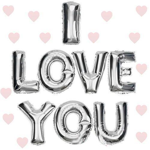 Büro Ev Ofis Etkinik Balonları için 35CM Silver I Love You Folyo Balon