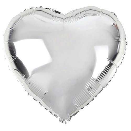 Büro Ev Ofis Etkinik Balonları için 5ADET 45CM Silver Kalp Folyo Balon Seti