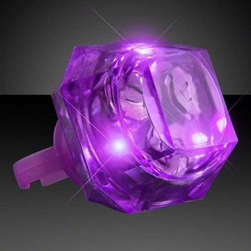 Büro Ev Ofis Etkinik Süsleri için 3.5x5CM Mor 3Mod Led Glow Işıklı Kristal Stil Yüzük