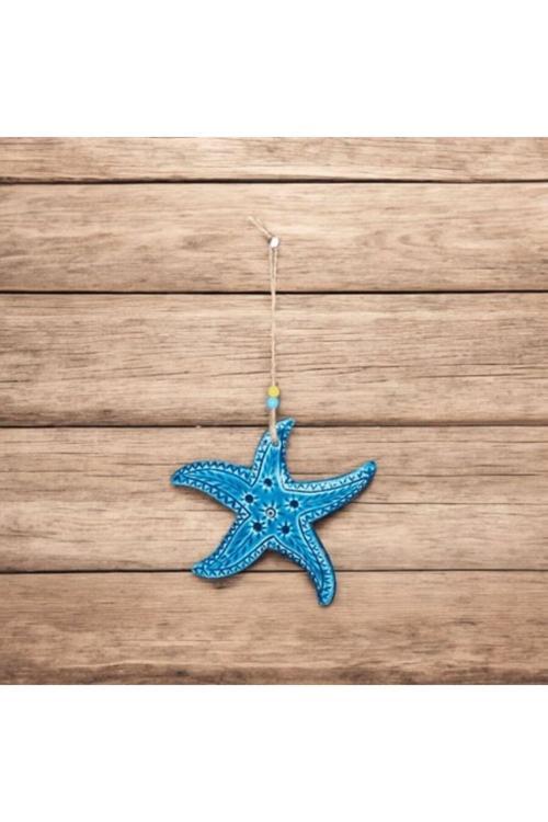 Dekoratif Deniz Yıldızı Duvar Süsü 17 Cm Turkuazmavi