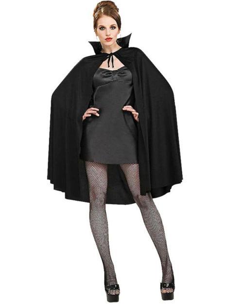 Büro Ev Ofis Etkinlik Korku Kostümü için 90CM Siyah Yakalı Halloween Pelerini