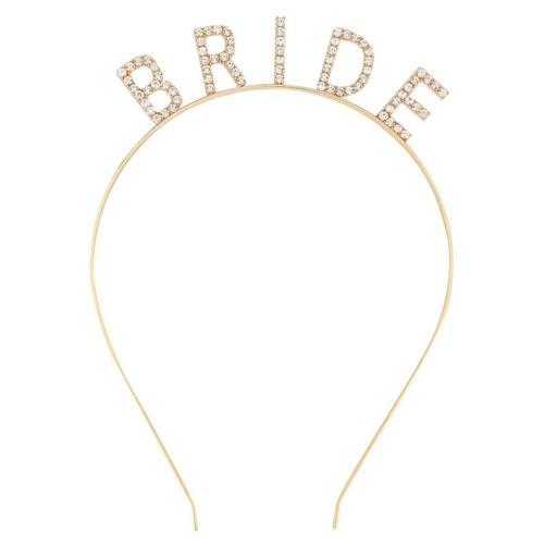 Büro Ev Ofis Etkinlik Gösteri Bekarlığa Veda Kostüm için 16x10CM Golden Kristal Taş Bride Taç