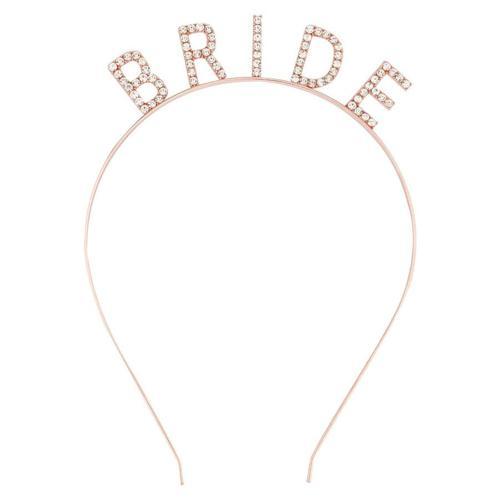 Büro Ev Ofis Etkinlik Gösteri Bekarlığa Veda Kostüm için 16x10CM Rose Golden Kristal Taş Bride Taç