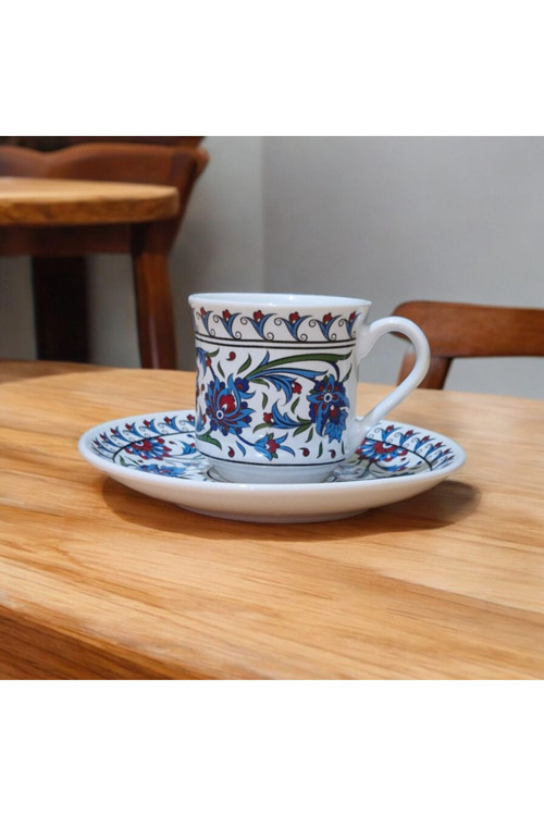 6 Kişilik Porselen Fincan Takımı Topkapı Desenli