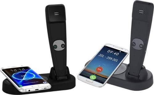 2 in 1 Kablosuz Şarj Cihaz ve Standı, Kablosuz Şarj Özelliği Olan Tüm Cihazlar ile Uyumlu Masa Üstü Bluetooth