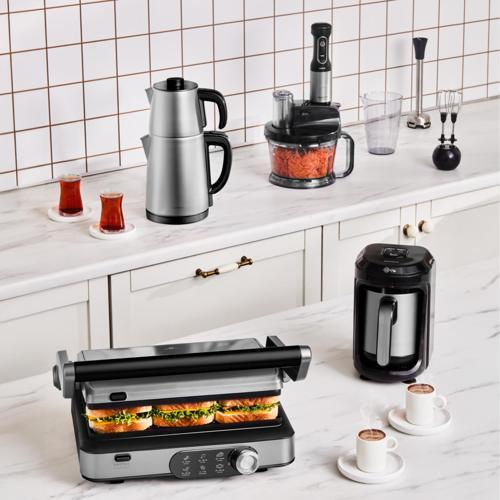 Gurme Premium Inox Evlilik Paketi Tost, Kahve, Çay Makinesi ve Mutfak Robotu Chrome