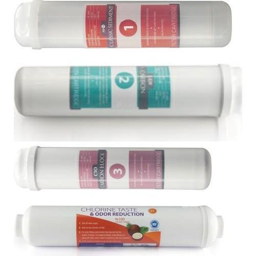 12' Tüm Kapalı Kasa Cihazlara Uyumlu 4Lü Su Arıtma Filtre Seti