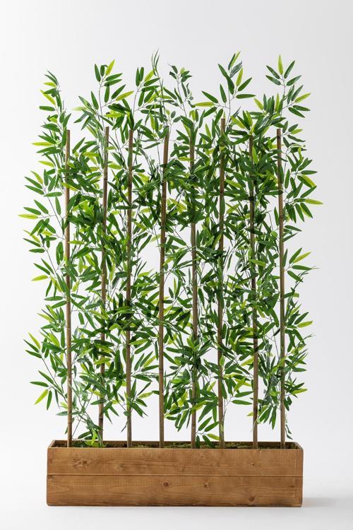Yapay Bambu Seperatör 180 Cm Ahşap Kahverengi Saksı