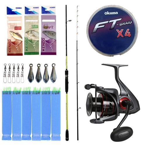Hazır Tekne Oltası Seti Okuma Orata Tekne Kamışı 202cm 150-200gr 2 Parça Olta Kamışı&Okuma Ceymar C-6000A 7+
